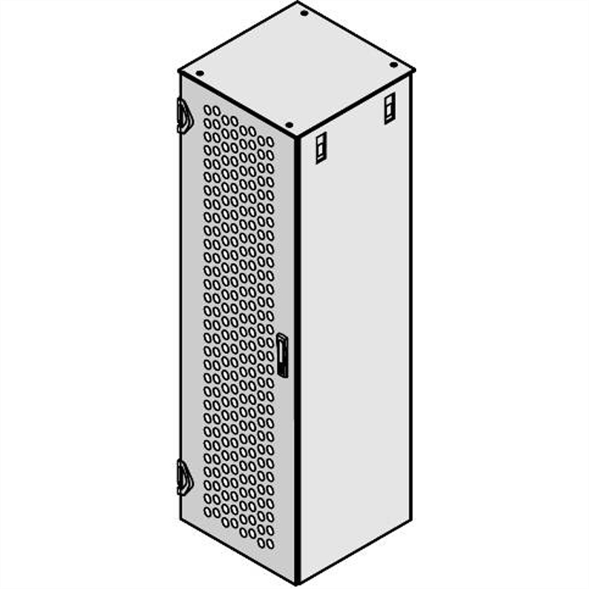 SCHROFF Stahltür perforiert, IP 20 - TUER 1200H 600B BELUEF. 7021