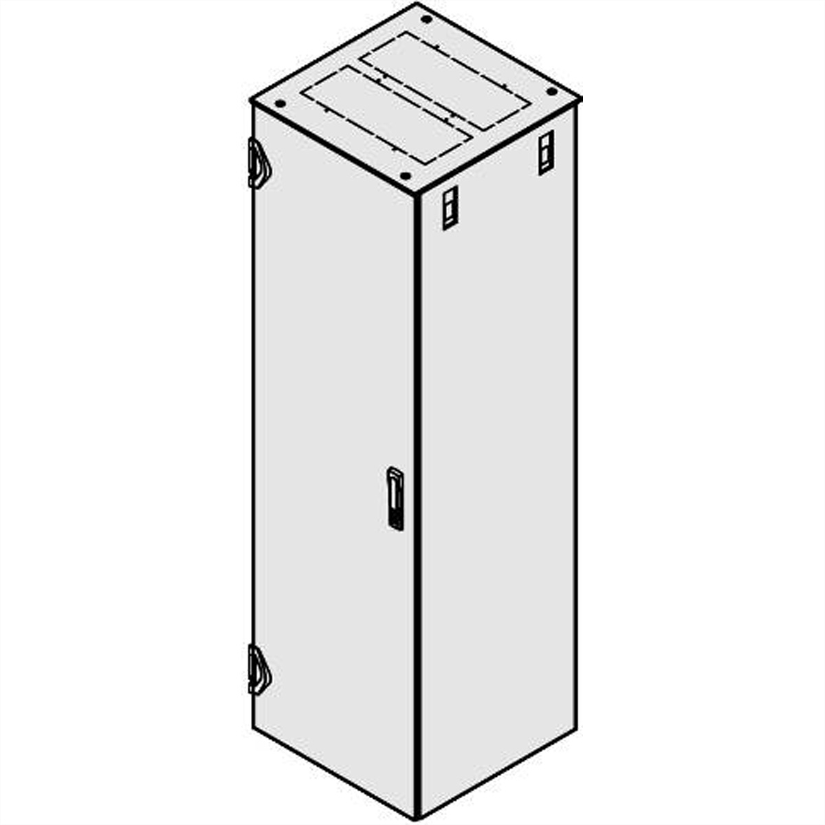 SCHROFF Flachdach mit Ausbruchzonen - DACH 600B 600T AUSBR.RAL7021 Varistar