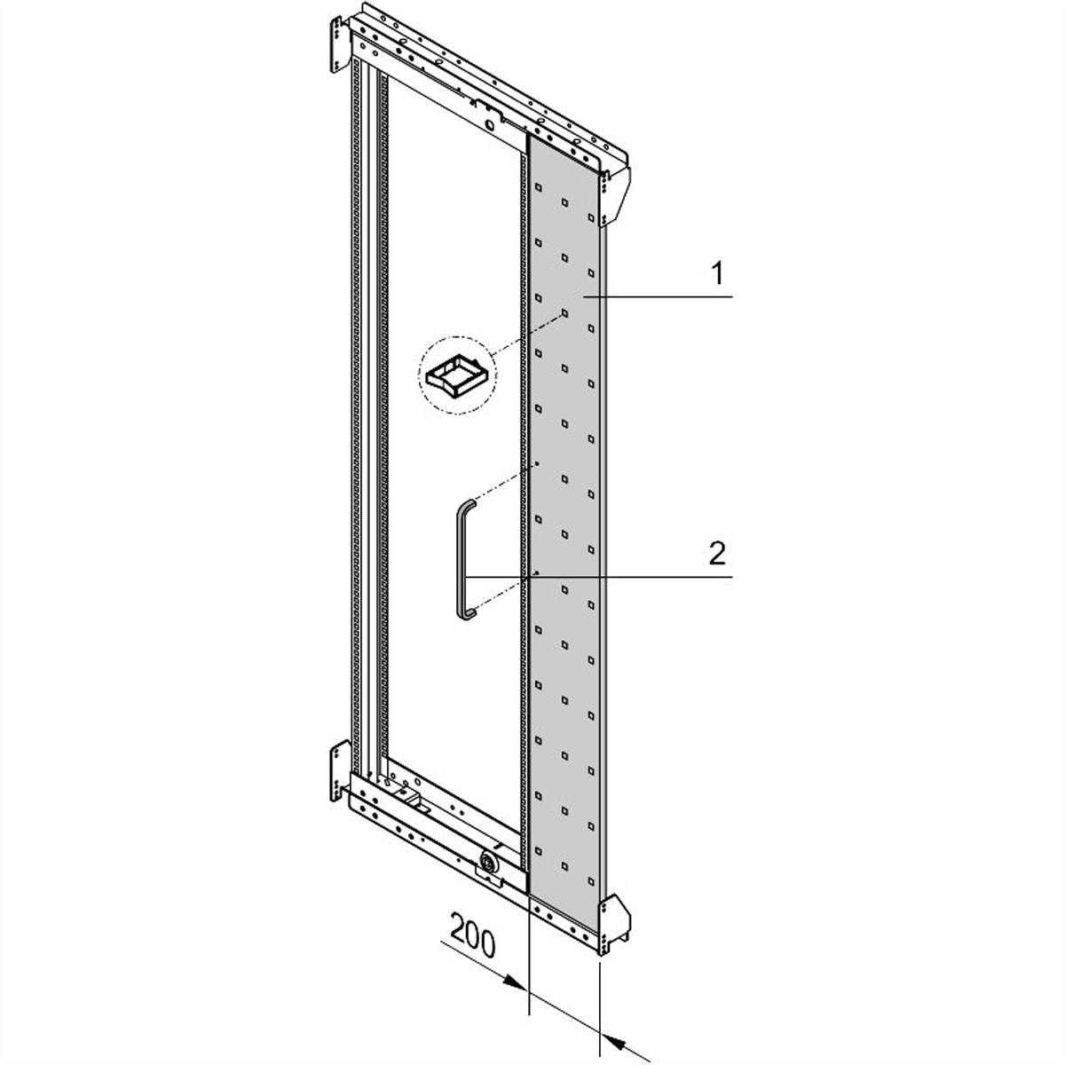 SCHROFF Schwenkrahmenblende - SCHWENKRAHM.BLENDE 25HE ASSY