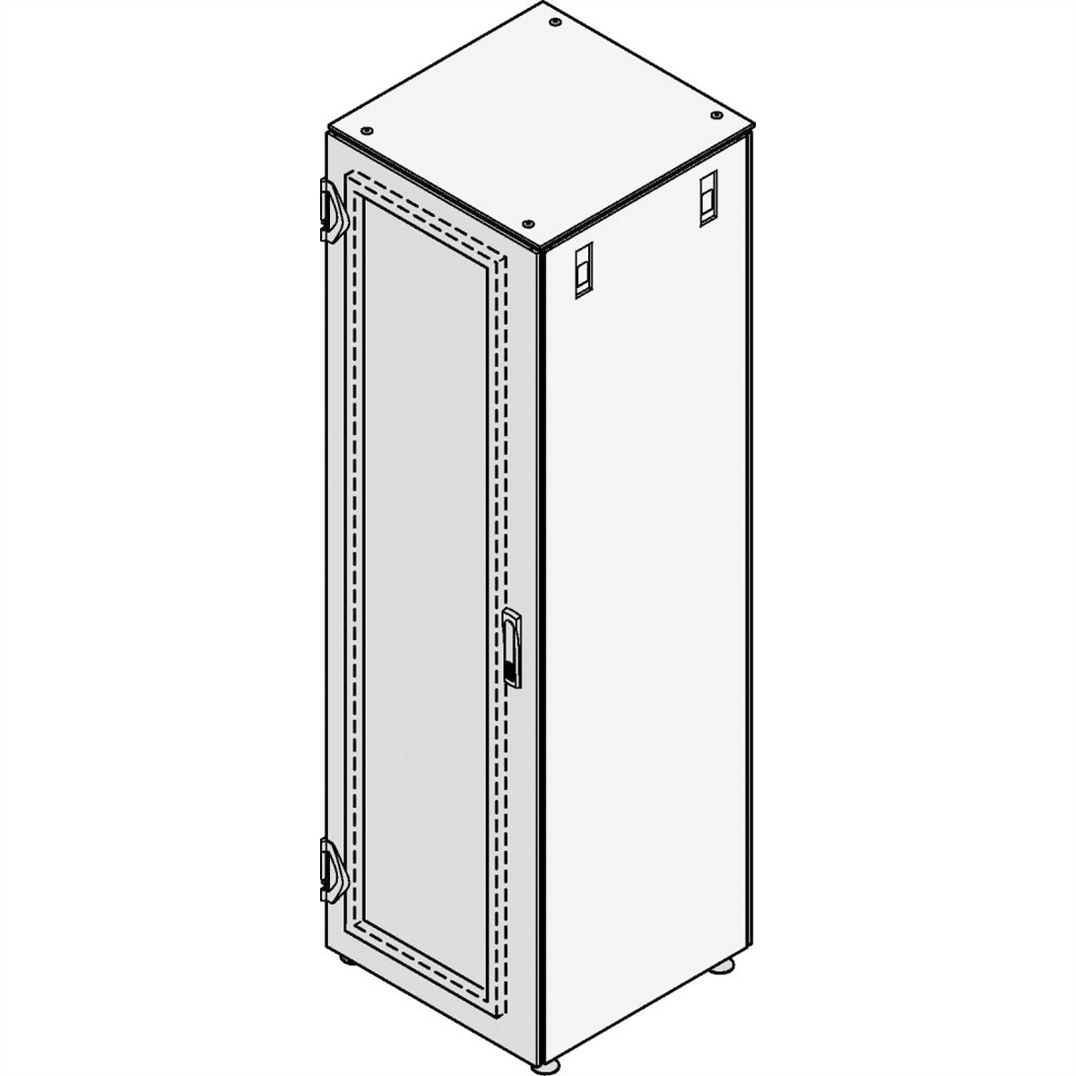 SCHROFF Stahltür, geschlossen, mit Montagerahmen - TUER 1200H 600B IP20 RAL7021