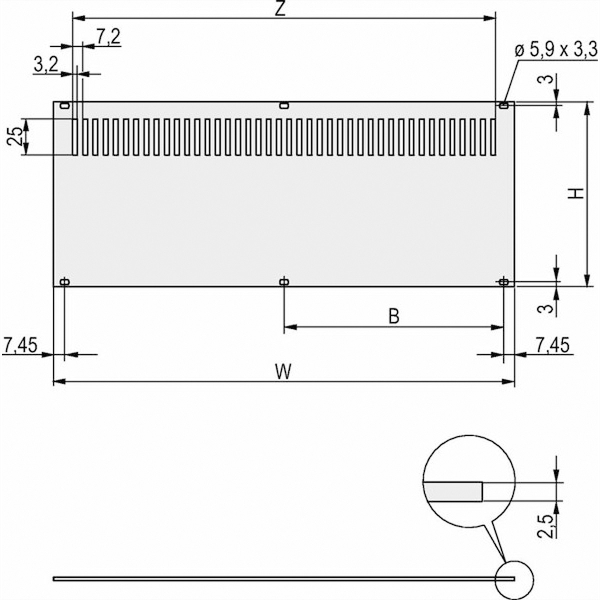 SCHROFF 30849030 Rückplatte 2 St.