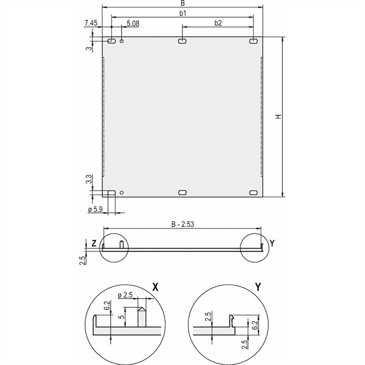 SCHROFF Frontplatten, U-Profil, schirmbar, U-FRONTPL.EMC 20848068 (BILD2)