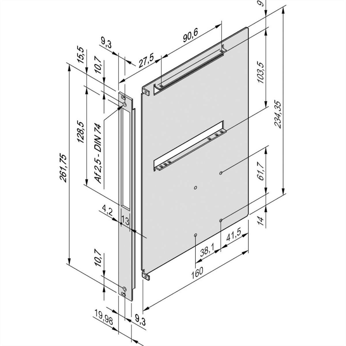 SCHROFF Laufwerkkassette mit U-Frontplatte geschirmt, für Slim Line CD / DVD, HD 1x 2,5