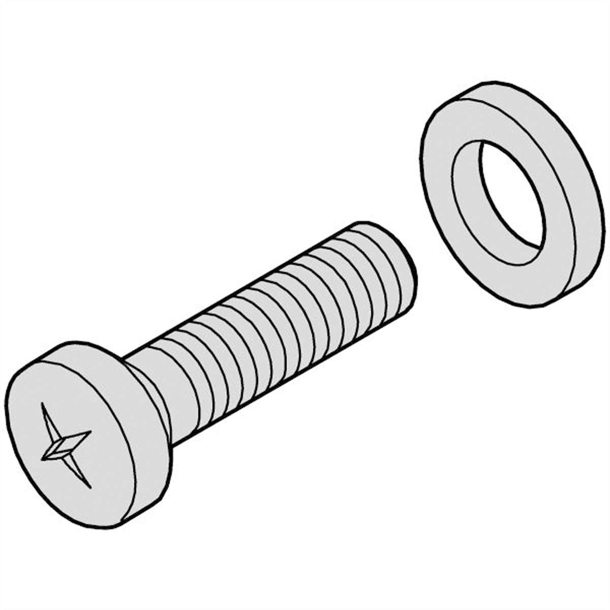 SCHROFF Schraube + Schraubensicherungsscheibe - NTS 21100777 (BILD2)